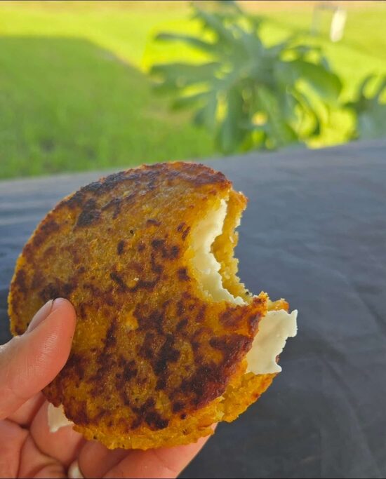 Sweet plantain arepas